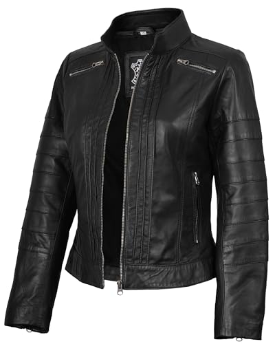 Blingsoul Women's Black Moto Style Leather Jackets | [1304936] Bergamo Black, 2XL