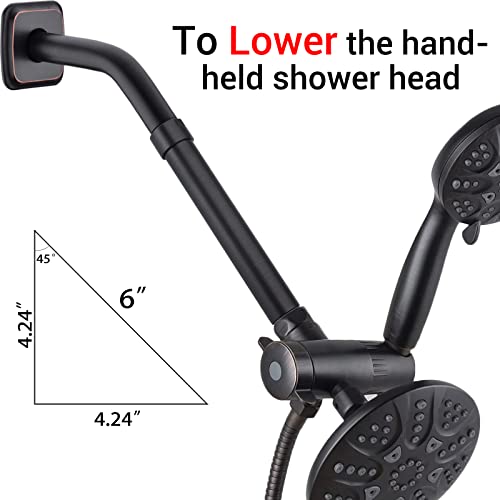 6 Inch Shower Arm Extension Female to Male 1/2\" Extender Arm for Fixed Shower Head, Oil Rubbed Bronze - Thumbnail 2