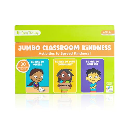Open The Joy Jumbo Kindness Cards for Kids Ages 3+ – Social Emotional Learning Activities, Kindness Challenge Game, Empathy & Character Building SEL Toys, Classroom & Family Activity Cards