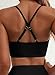 Herseas Women Bikini Tops Crisscross Back U-Wire Cutout Swimsuit Top Solid Color Beach Bathing Suit Top Fashionable Vacation Swim Tops for 2026 Summer Black X-Small