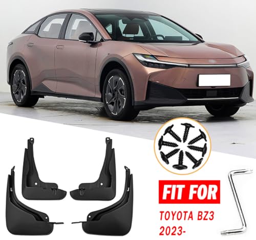 Image of Mud Flaps Mud Guards Fit for 2023-2024 Toyota BZ3, Front & Rear Mud Splash Guards Accessories - 4 Pc, Black