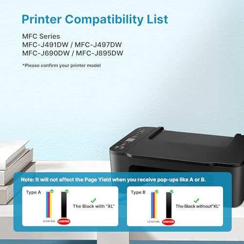 Image of LC3011 XL LC3013 Ink Cartridges BK /C /M /Y Replacement for Brother Lc3013 Ink Cartridges 8-Pack Work for Brother MFC-J497DW MFC-J690DW MFC-J491DW MFC-J895DW (2 Black, 2 Cyan, 2 Magenta, 2 Yellow)