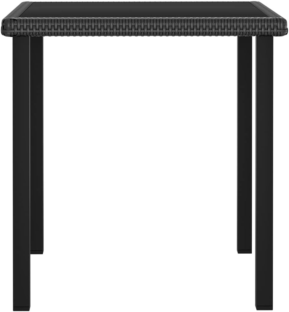 Modern Stylish Wicker Bar Table, Outdoor Coffee Table, Garden Backyard Furniture for Party, Poolside, Deck, Yard Patio Dining Table Black 27.6"x27.6"x28.7" Poly Rattan