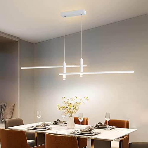 Moderna Lampada a Sospensione LED Lampadario Dimmerabile Tavolo da Pranzo Cucina Salotto con Telecomando Plafoniera Altezza Regolabile Sala da Pranzo Camera da Letto Ufficio Soggiorno lampade