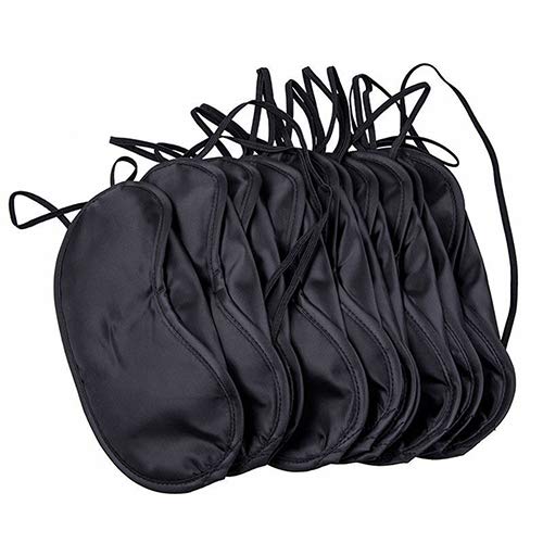 Washranp 10 Pièces Confortable Réglable Sommeil Yeux Masques Ombre Couverture Yeux Bandés Nuit Sommeil Aide Au Voyage Noir Cover