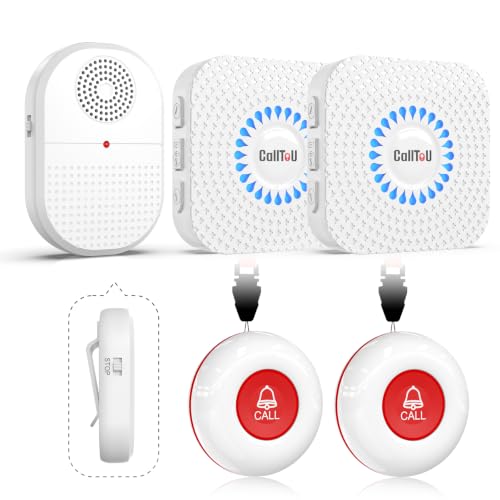 Image of CallToU Multi-Room Caregiver Pager, 2 Call Buttons, 3 Alert Receivers