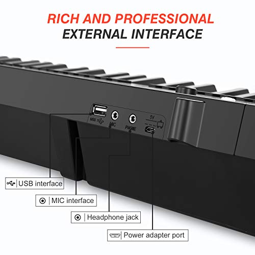 Tenb 61 Keys Electronic Keyboard Portable, Educational Standard Piano Keys,Include A Music Stand, Usb Cable,Microphone,Built-In Lithium Battery,Full-Size Keys For Beginners #TOP5