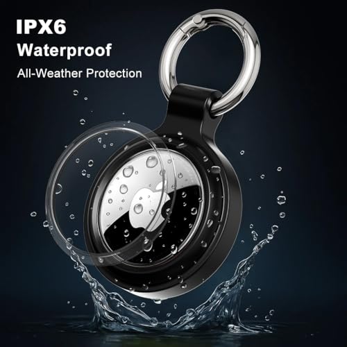 PESTON Hülle für Apple AirTag Schlüsselanhänger - IP67 wasserdichte Hülle mit 360° stoßfestem Rundumpanzer - Airtag Anhänger für Schlüssel, Koffer, Hundehalsband & Kinder