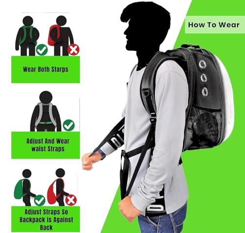 Image of The Pets Company Transparent Capsule Breathable Airline-Approved, Ventilate Carrier Backpack for Travel, Hiking and Outdoor for Cats & Kittens - Electric Yellow