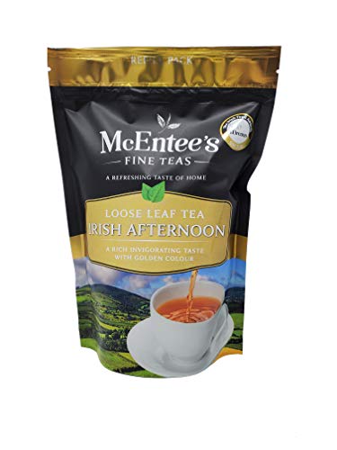 McEntee's Irish Afternoon Loose Tea - Bolsa de 250 g - Té suelto - Una mezcla fuerte y sabrosa de tés negros de hojas sueltas de Ceilán, Kenia y Assam