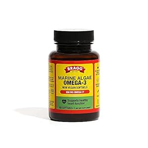 Bragg Vegan Omega 3 Supplement – Sustainably Sourced Marine Algae – Helps Support Brain, Eye & Heart Health – Includes…