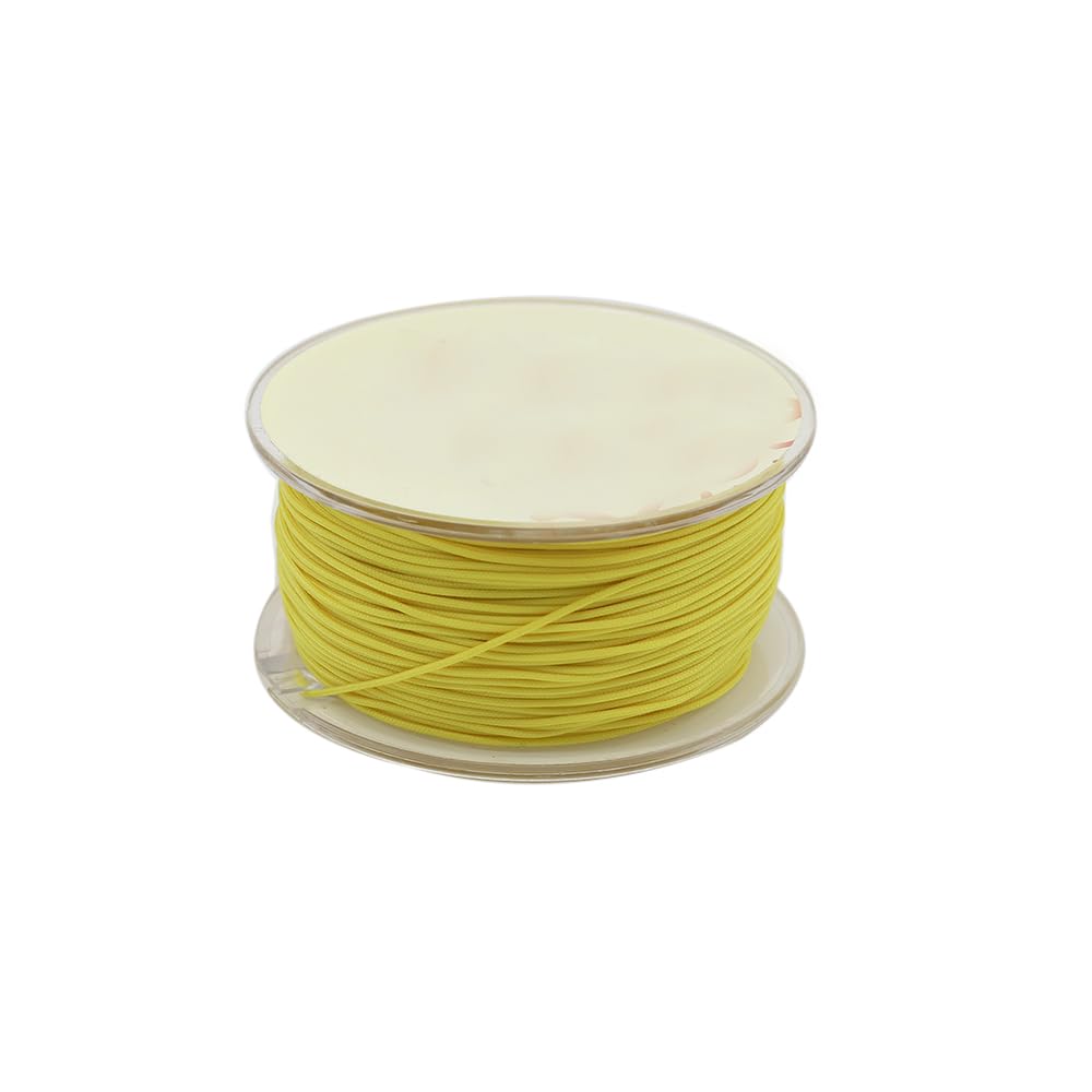 Hilo para enfilar, Reflective Jade Thread,Satin Nylon Trim Cord, Rattail, Thread String for Chinese Knotting, Kumihimo, Beading, Macrame, Jewelry Making, Sewing,(Yellow)