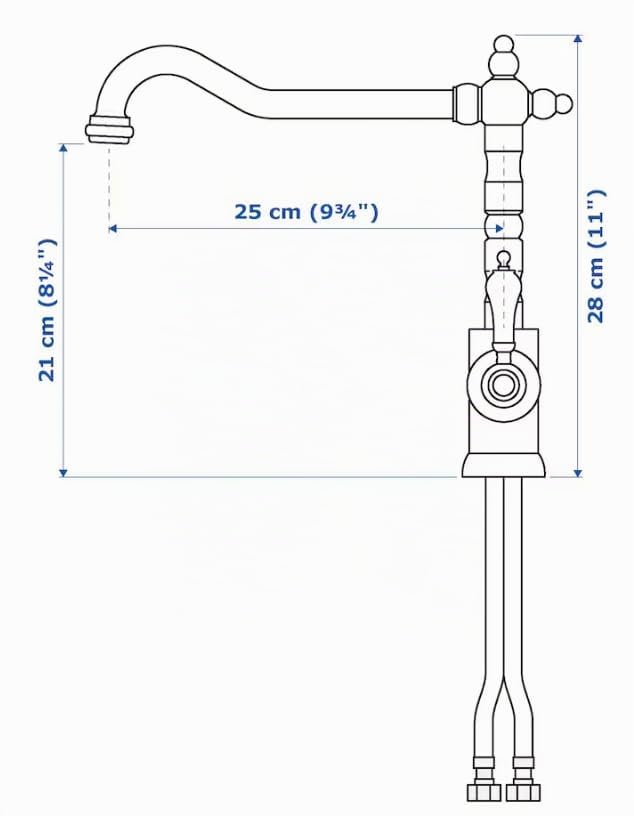Robinet de Cuisine K025B - Mitigeur Cuisine Laiton - Collection Céphise - Facile à installer - Robinet Evier de Cuisine Pratique et Solide - Noir