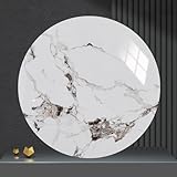 Dijateman 60-100cm Marmor Design Tischplatte Drehplatte, Runder Drehteller aus Schiefer, 360º Rotierende Tablett Silent, vielseitig Servierplatte Teller, Einfach Essen Zu Teilen(Natural,28in)