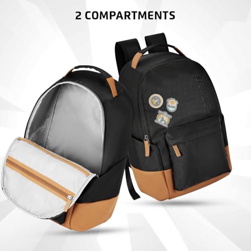 Image of Safari Dart 3 24L College backpack, 2 compartments, 17 inch laptop compatible, Smart trolley sleeve, Front pocket, college backpack bags for women and men, travel bag, Ideal for Students, Color - Black