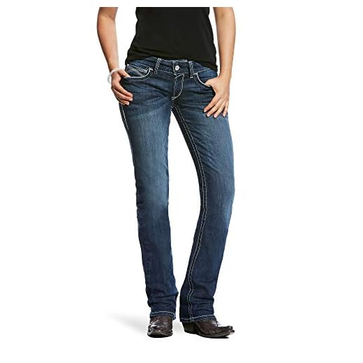Ariat Female R.E.A.L. Mid Rise Stretch Ivy Stackable Straight Leg Jean Dresden 32