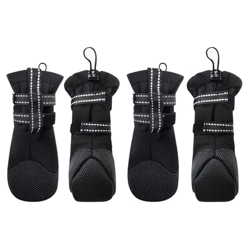 Zapatos para perros para pavimento caliente – 4 piezas antideslizantes para mascotas | para razas medianas y grandes, zapatos de nieve y verano protectores para perros, ideales para senderismo