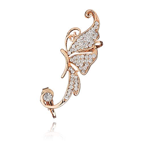Fashion Punk Skull Angle Wings Crystal Ear Cuff Wrap Left Ear Clip Earrings (Angle Wings) #TOP3