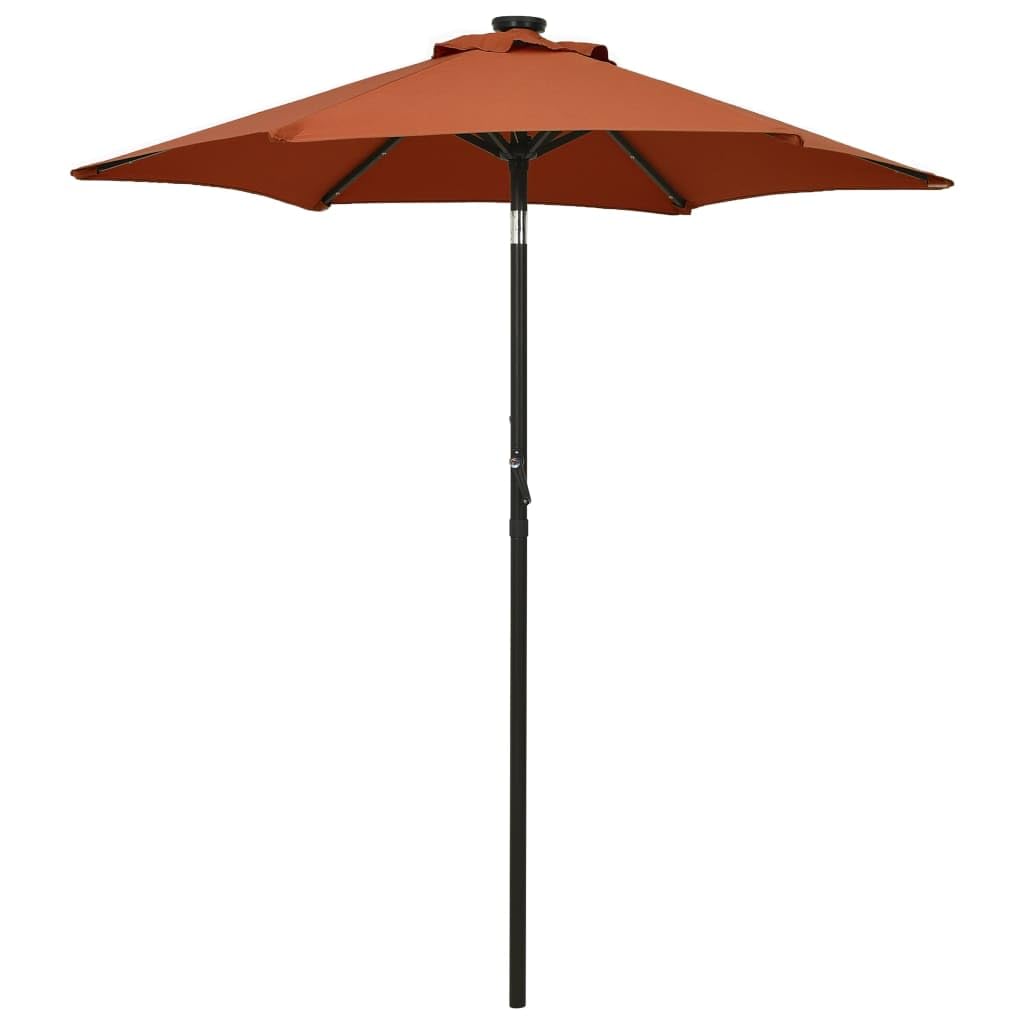 vidaXL Sombrilla con Luces LED Aluminio 200x211cm Parasol Toldo Multicolor