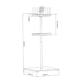 XTRARM Atria stojak pod telewizor, obrotowy, ok. 32-65 cali / 35 kg, wiele rozmiarów VESA, wysokość regulowana do ok. 130 cm, czarny, stojak pod telewizor prostokątny, czarny
