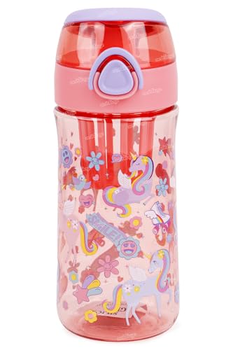 Image of Zest 4 Toyz Water Bottle for Kids with Straw Tritan Unbreakable BPA Free & Non-Toxic Kids Water Bottle for School, Office, Gym (550 ML) Pink