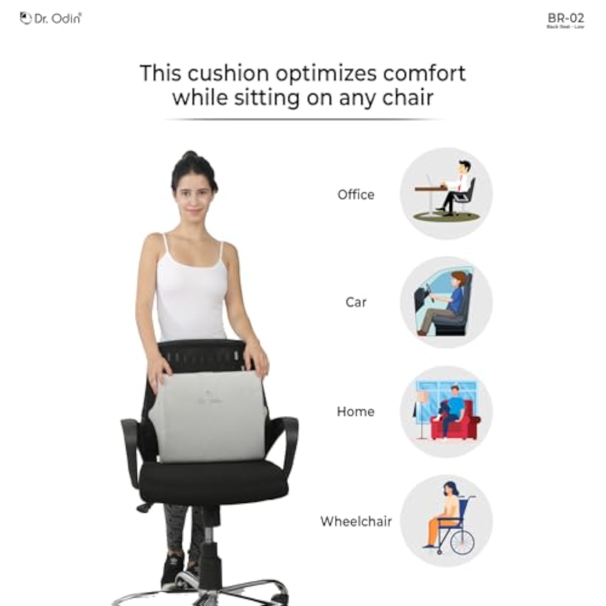 Low Back Rest Support for Chair & Car Seat