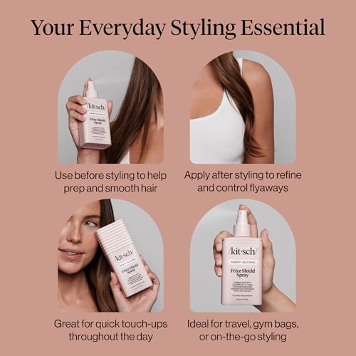 Kitsch Frizz Shield Hair Spray - Frizz Control Hairspray for Smooth, Glass-Like Finish | Lightweight Heat Protectant Hair Care with Argan Oil, No Heavy Residue | Anti Humidity Spray for Hair - 6.3 oz - Image 8