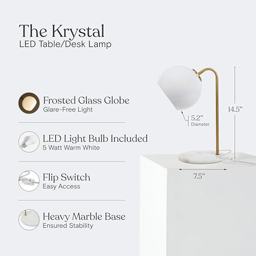 Lámpara de Mesa LED Brightech Krystal con Globo de Vidrio Esmerilado miniatura 4
