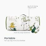 Wake In Cloud - Toddler Nap Mat with Pillow and Blanket, 100% Cotton Fabric, for Kids Girls in Daycare Kindergarten Preschool, Floral Botanical Flowers, White Yellow Green, Standard - Image 3