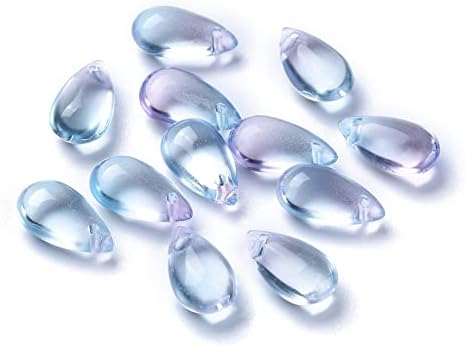 DanLingJewelry 100 pcs Glass Pendants Crescent Moon Shaped Tiny Charms with Gold Foil for DIY Jewellery Making 11.5x16x3mm