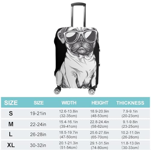 Cool Pug Puppy Luggage Covers Washable Travel Suitcase Cover Elastic Baggage Protector2