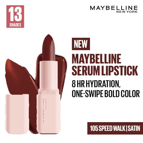 Image of Maybelline New York Maybelline Serum Lipstick (Satin), 105 Speed | 1-Swipe Lush Color 8HR Weightless Hydration