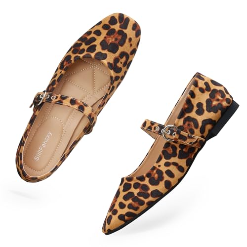 Leopard Flats for Women Mesh Ballet Flats Mary Jane Cheetah Print Shoes by StillFancxy - Image 3