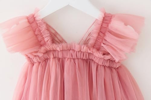 Toddler Girls Tulle Tutu Dress Flower Girls Butterfly Print Sundress Size 6M-5T4