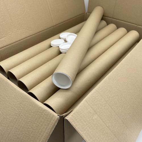 PATRONESMUJER 30 TUBOS DE CARTÓN RECICLADO PARA ENVÍO CON TAPAS DE PLASTICO. (63CM X 60MM)
