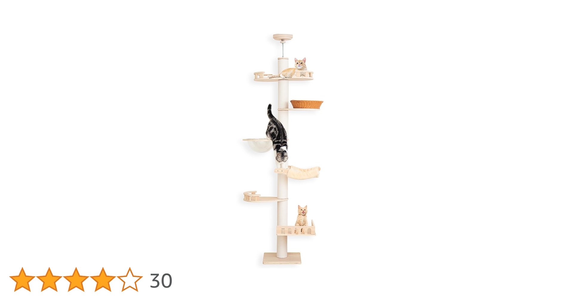 人気商品！おしゃれ キャットタワー 突っ張り 木製 キャットツリー Amazon | キャットタワー 突っ張り 猫タワー おしゃれ 木登り