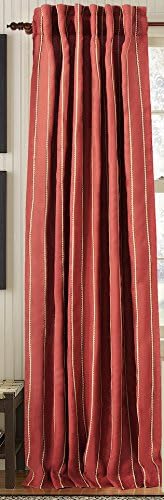 Parliament Collection Linear 100-Percent Linen Lined Drape, 50 by 108-Inch, Brick