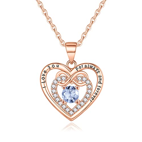 June Birthstone Necklace For Women, S925 Sterling Silver Birthstone Jewelry Alexandrite Heart Necklaces For Women Girls I Love You Necklace Gifts For Her Rose Gold Necklace Jewelry For Women #TOP20