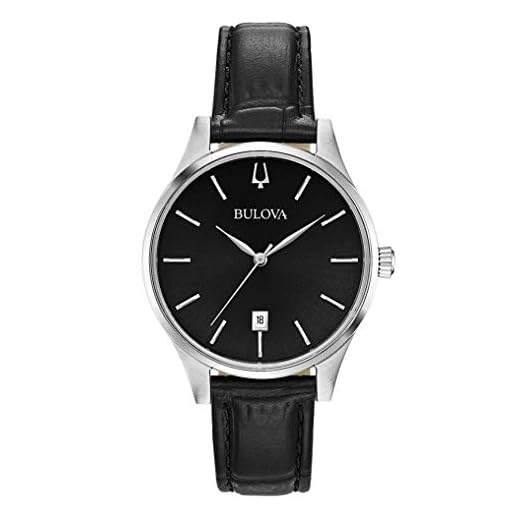 Bulova Reloj Analógico para Mujer de Cuarzo con Correa en Cuero 96M147
