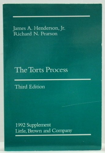The torts process, third edition, 1992 suppleme... 0316356468 Book Cover