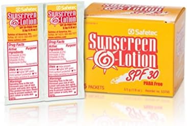 Safetec Sunscreen Lotion 53700 3.5 Gram Packets SPF 30 - (Box of 25)