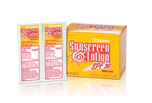 Safetec Sunscreen Lotion 53700 3.5 Gram Packets SPF 30 - (Box of 25)