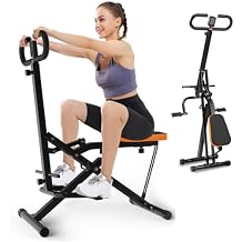 Deep Squat Machine for Women Home, Squat Ride / Rowing Machine with Adjustable Resistance, Foldable Exercise Equipment, Glute & Leg Cardio Workout Machine
