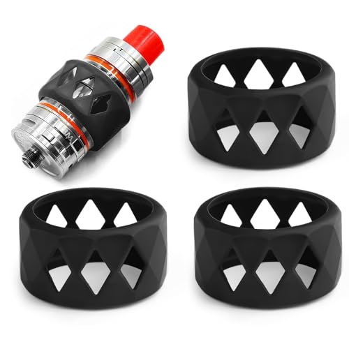 Dupoem Étui de Protection en Silicone pour Atomiseurs, Housse pour Zeus Sub Ohm Z Mesh RTA TFV12 Prince TFV16 TFV18 et Autres, Lot de 3,Couleur Noir, sans...