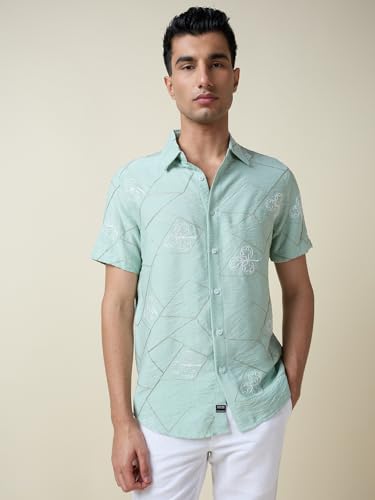 Image of Thomas Scott Men's | Self Designed | Embroidered | Long Sleeve | Plus Size | 100% Cotton | Casual | Shirts for Men