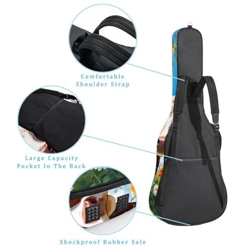 Sac de guitare acoustique imperméable à poches multiples pour instruments 40-42" - 3