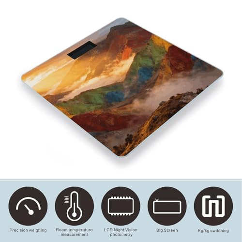 Báscula Digital de Baño Colorful Mountain con LCD miniatura 3