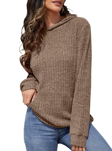 Image of Bosmeer Womens Long Sleeve Shirts Kangaroo Pocket Fashion Hoodies Pullover