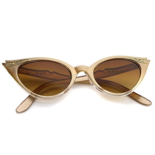 zeroUV Women's Retro Rhinestone Embellished Cat Eye Sunglasses 51mm4