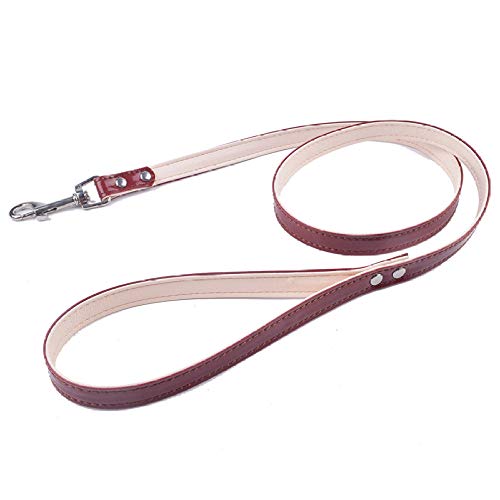 Laisse de dressage pour chien en cuir PU 120cm rose orange rouge toutes tailles